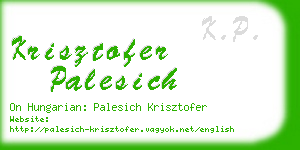 krisztofer palesich business card